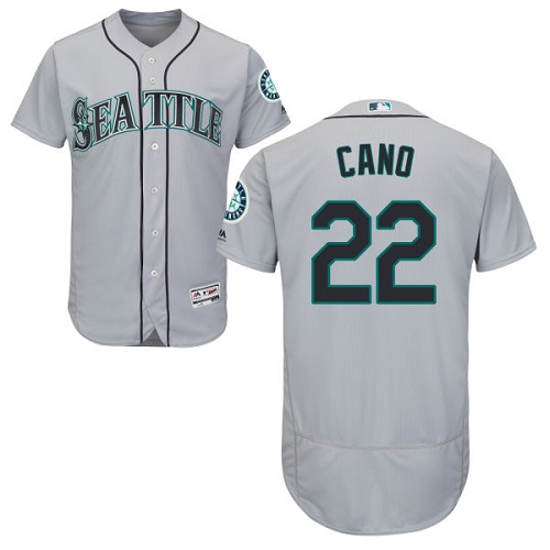 Mariners #22 Robinson Cano Grey Flexbase Authentic Collection Stitched MLB Jersey